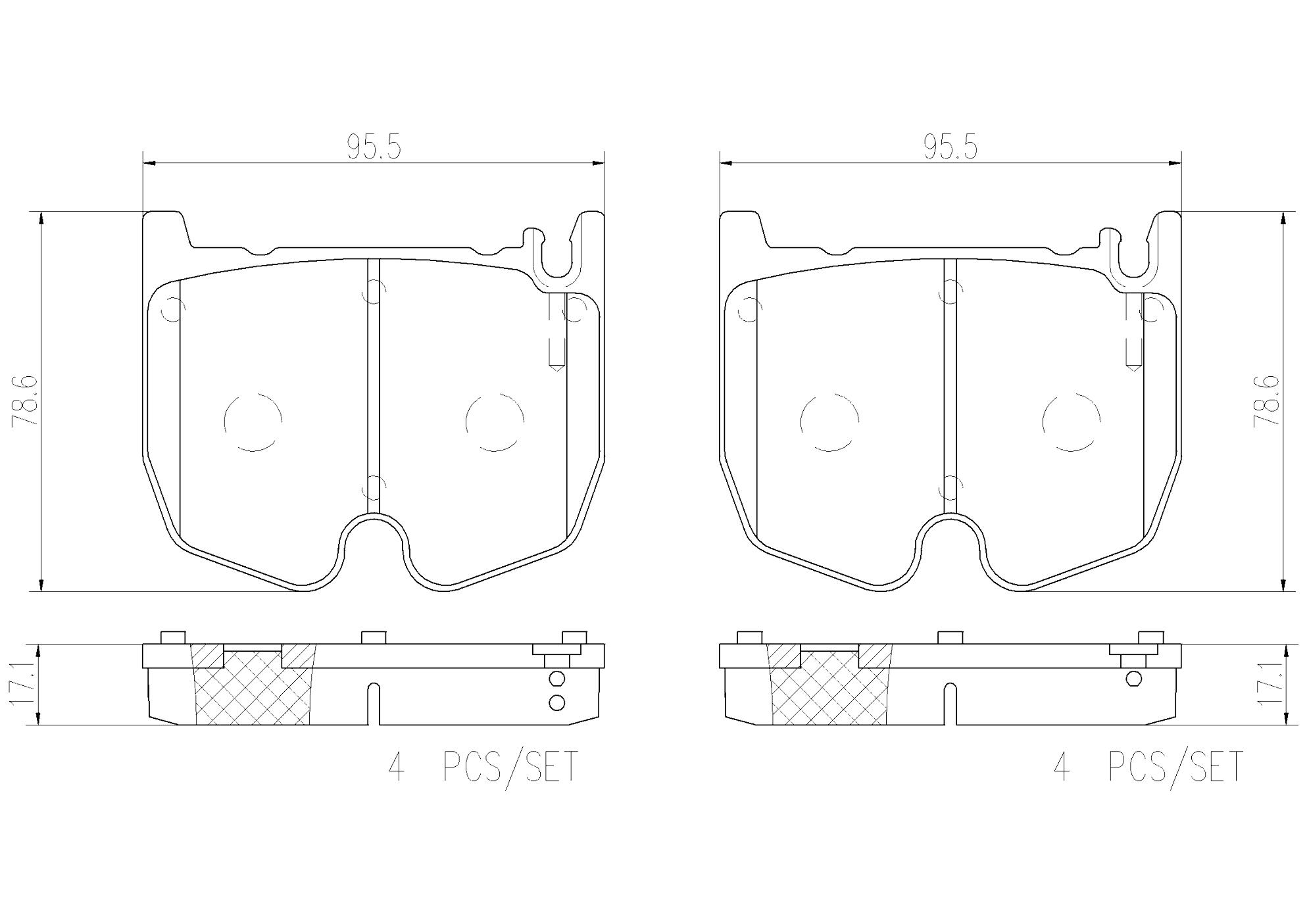 Mercedes Disc Brakes Kit -  Pads Front (Ceramic) 004420452041 - Brembo P50062N